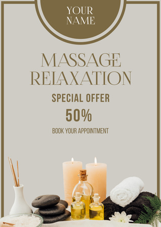 Special Offer for Relaxing Massage Poster Design Template