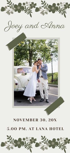 Designvorlage Wedding Announcement with Happy Couple In Car on Road für Snapchat Geofilter