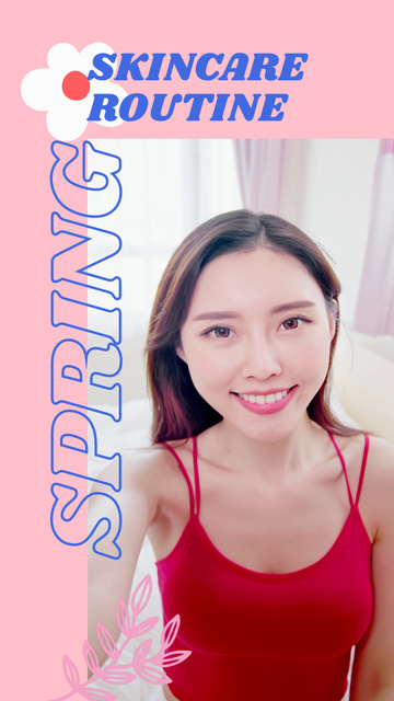 Facial Skincare Products Sale Offer In Spring TikTok Video Design Template