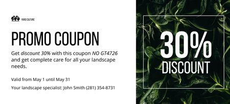 Landscape Tools Discount Offer Coupon 3.75x8.25in Design Template