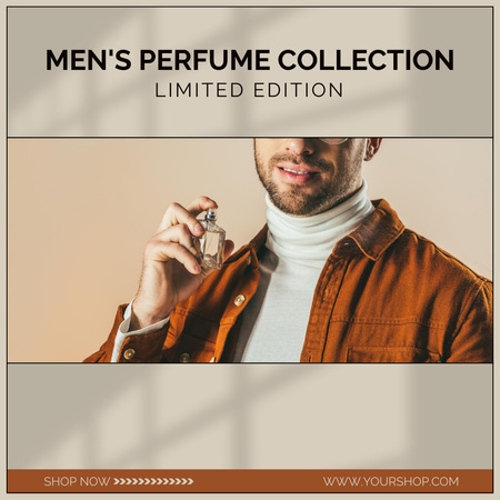 Men's Perfume Collection Announcement Instagram Design Template