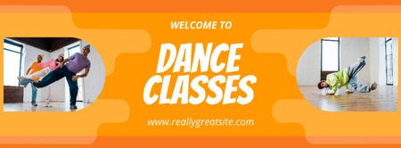 Dance Classes Ad with People practicing in Studio Facebook coverデザインテンプレート