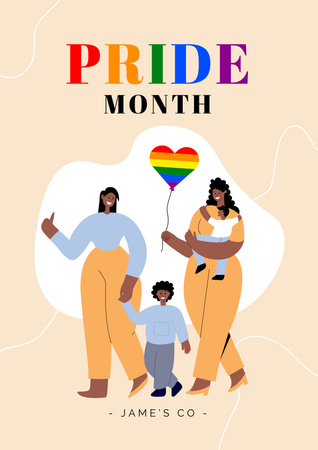 Platilla de diseño Cute LGBT Family Poster