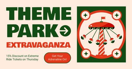Platilla de diseño Amusing Theme Park With Discounted Pass Facebook AD