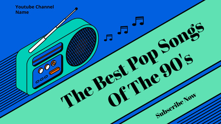 En İyi Pop Şarkıları Reklamı Youtube Thumbnail Tasarım Şablonu