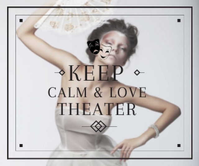 Template di design Citation about love to theater Large Rectangle