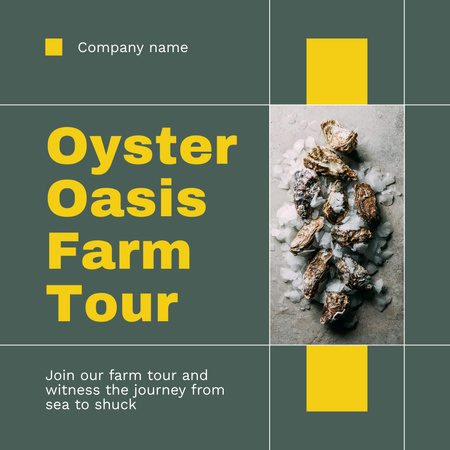 Ontwerpsjabloon van Instagram AD van Aanbieding van een tour naar de oesterboerderij
