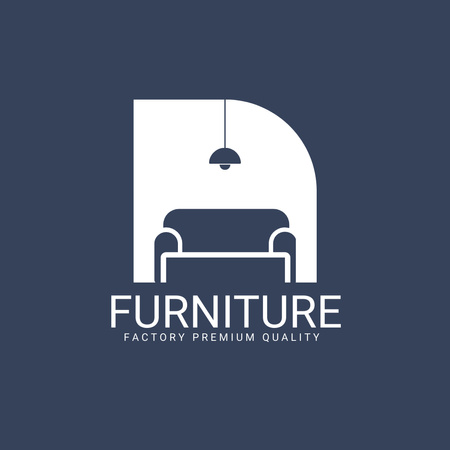 Furniture Offer with Stylish Sofa Icon Logo 1080x1080px tervezősablon
