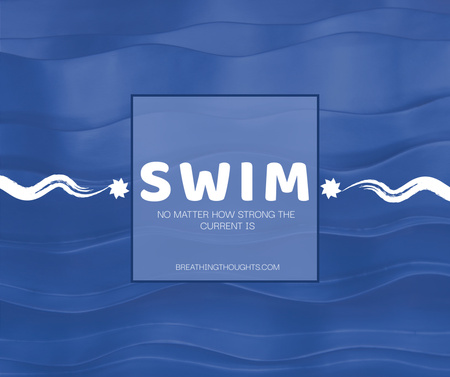 Motivational Quote about Swimming Facebook Design Template