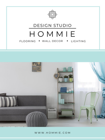 Furniture Sale Modern Interior in Light Colors Poster 36x48in Design Template