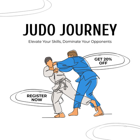 Kedvezményes ajánlat a judo órákra Instagram AD tervezősablon
