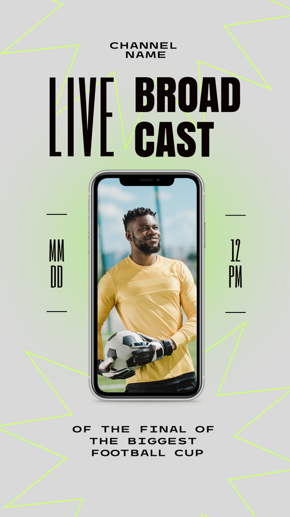 Final Football Cup Live Broadcast Instagram Story Design Template