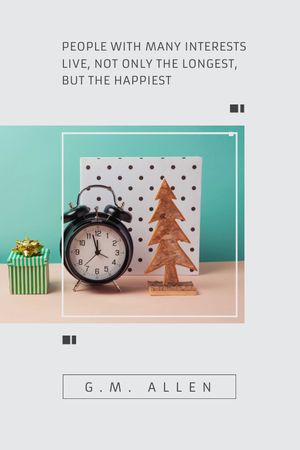 Template di design Inspirational Quote about Interests with alarm clock Tumblr