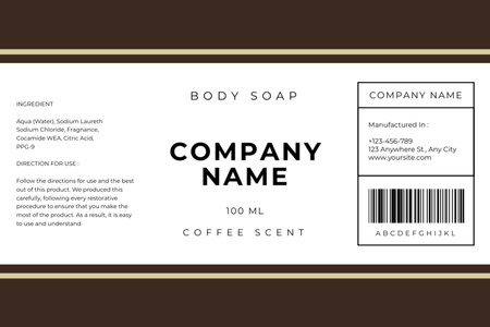 Body Soap with Coffee Scent Label Design Template