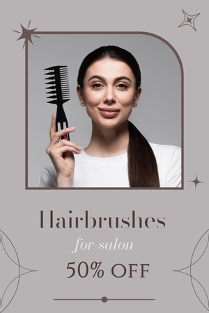 Designvorlage Hairbrushes Discount Offer für Pinterest