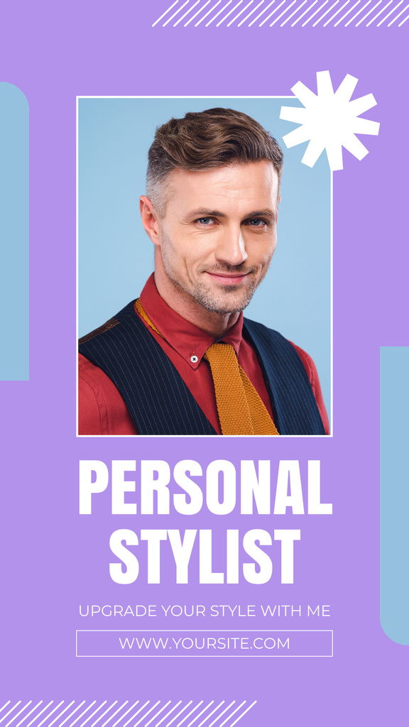 Designvorlage Personal Sylist for Trendy Men für Instagram Story