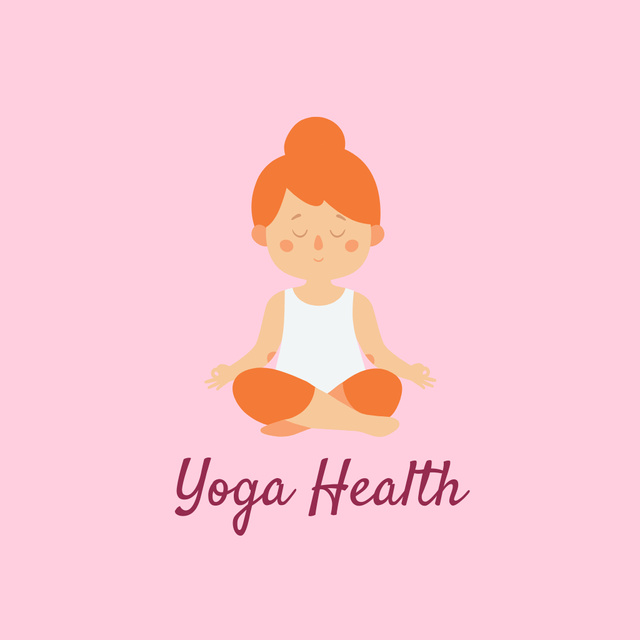 Ontwerpsjabloon van Logo van Girl Practicing Yoga