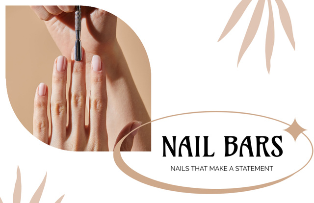 Beauty Salon Ad with Polish on Nails Business Card 85x55mm Tasarım Şablonu