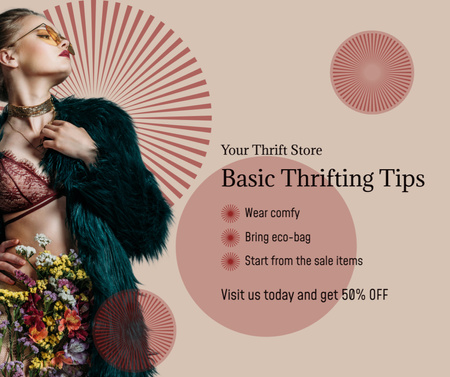 Basic thrifting tips Facebook Design Template