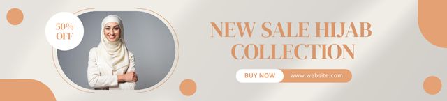 Ontwerpsjabloon van Ebay Store Billboard van Sale Offer of Hijab Collection