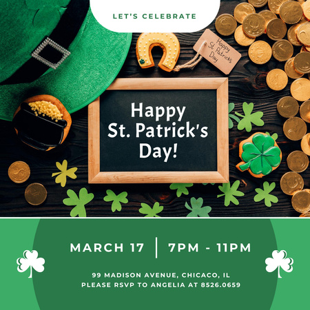 Holiday Wishes for St. Patrick's Day Instagram Design Template