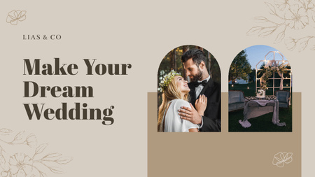 Wedding Planner Agency Ad with Lovely Newlyweds Youtube Thumbnail Šablona návrhu