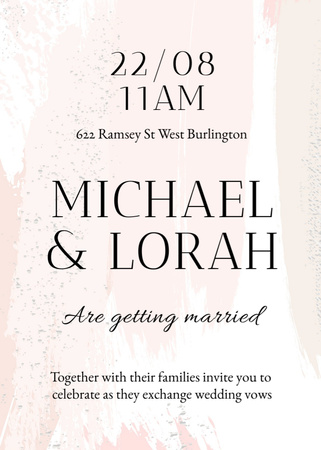 Wedding Day Announcement on Red Abstract Pattern Invitation Design Template