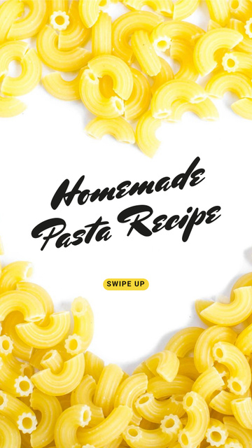 Italian Pasta Heart frame Instagram Storyデザインテンプレート