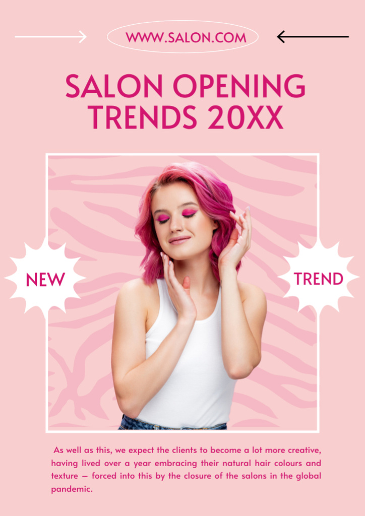 Beauty Salon Trends In Pink Newsletter – шаблон для дизайна