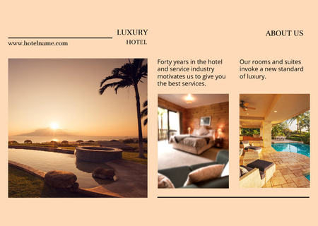 Fényképek a Luxury Hotelről Flyer A6 Horizontal tervezősablon
