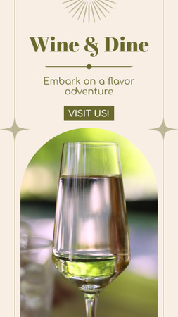 Excellent  Cocktails In Bar Offer With Wine Instagram Video Story Design Template