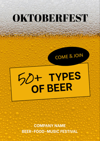 Tasteful Types Of Beer For Oktoberfest Gathering Flyer A6 Design Template