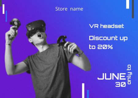 Modèle de visuel Man in Virtual Reality Glasses - Card