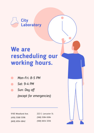 Test Laboratory Working Hours Rescheduling during quarantine Poster B2 Design Template