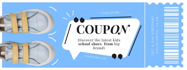 Back to School Sale Announcement with Cute Shoes Couponデザインテンプレート