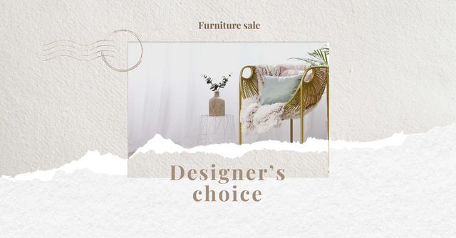 Stylish natural Furniture sale Facebook ADデザインテンプレート