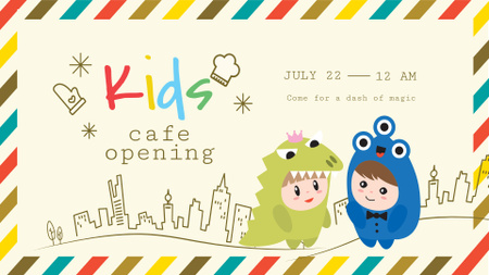 Cute Kids in Funny Costumes FB event coverデザインテンプレート