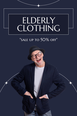 Elderly Clothing Sale Offer In Blue Pinterest – шаблон для дизайну