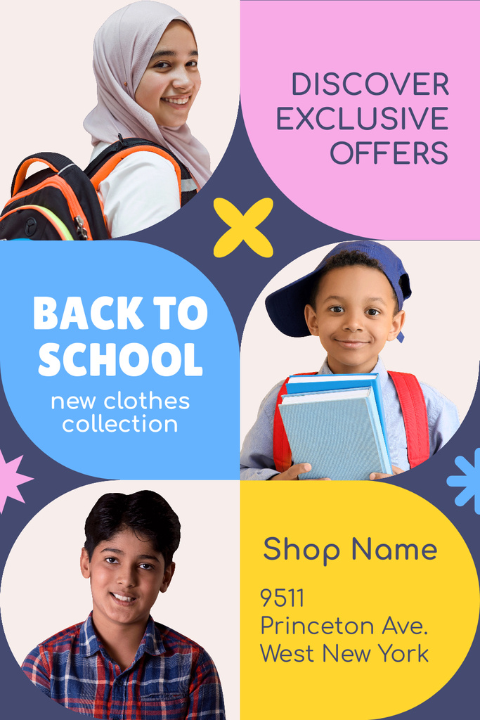 Exclusive Offer New School Collection Pinterest Design Template