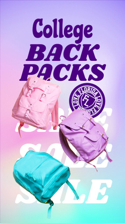 Trendsetting College Apparel and Backpacks Sale Offer TikTok Video Design Template