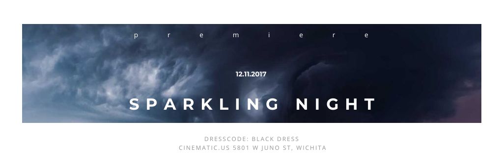 Sparkling night event Announcement Email header tervezősablon