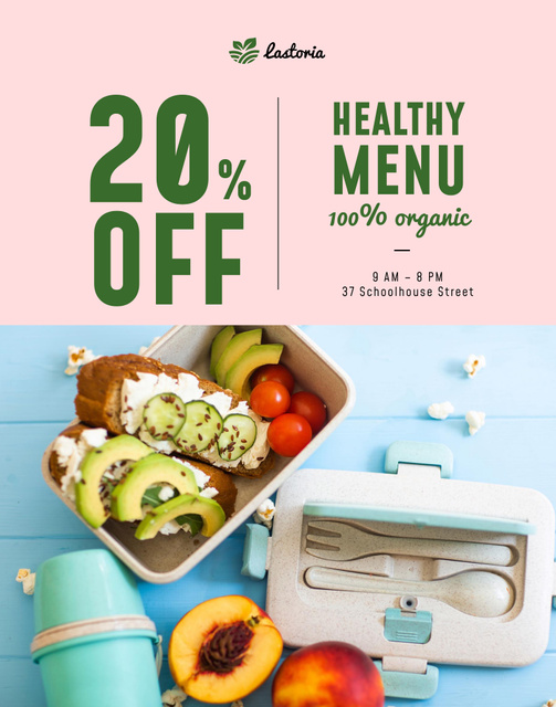 Plantilla de diseño de Discount on Healthy Nutrition Products on Blue Poster 22x28in 