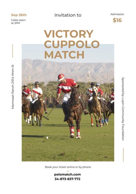 Invitation to polo match Poster 28x40in Design Template