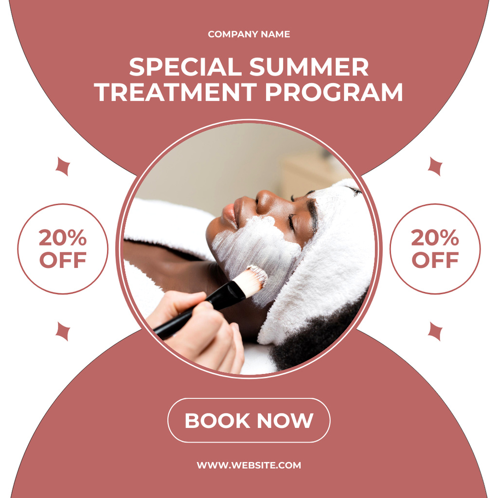 Ontwerpsjabloon van Instagram van Summer Skin Treatment Program