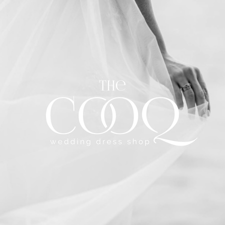Wedding Store Offer with Tender Bride in Veil Logo tervezősablon