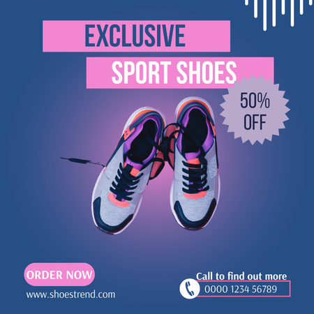 Offers Discounts on Exclusive Sports Shoes Instagram Design Template