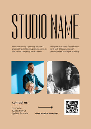 Design Stúdió szolgáltatások Poster tervezősablon