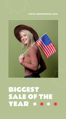 Biggest Sale of the Year on USA Independence Day TikTok Video Design Template