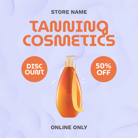 Discount on Cosmetics for Even Tanning Animated Post Design Template