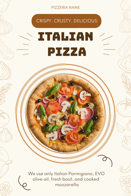 Delicious Italian Pizza Pinterest Design Template